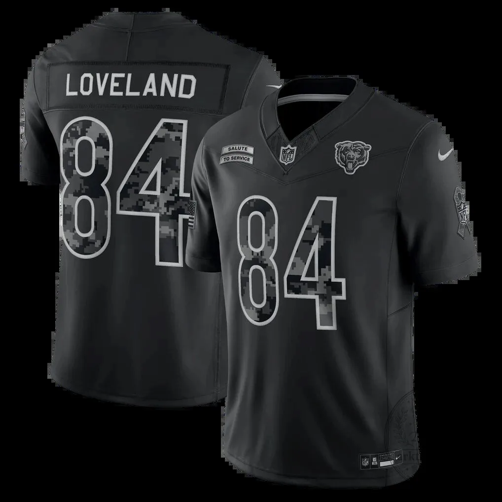Chicago Bears Colston Loveland Black Salute To Service Stitched Football Jersey