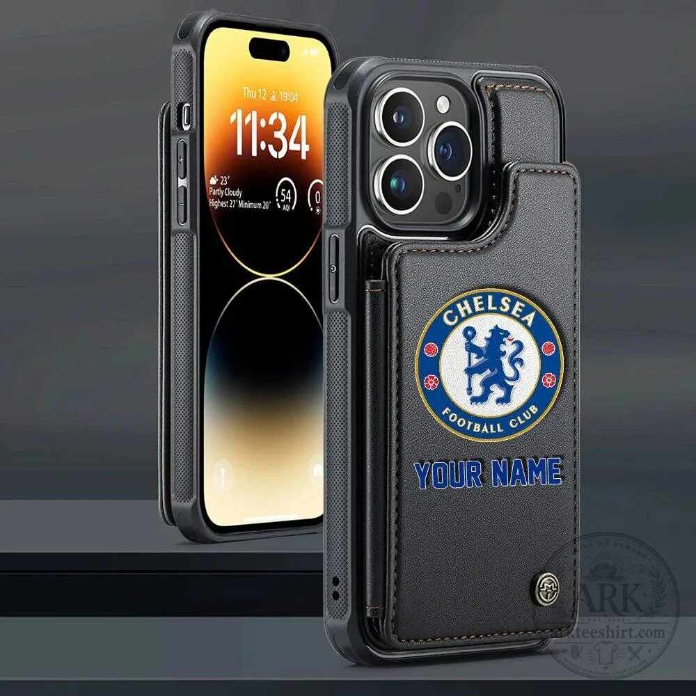 Chelsea Football Club Personalized Leather Wallet Phone Case