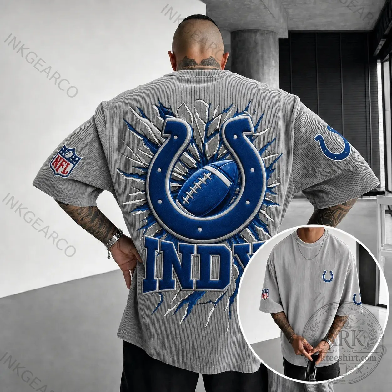 Indianapolis Colts NFL Football Team Oversized Short Sleeve T-Shirt