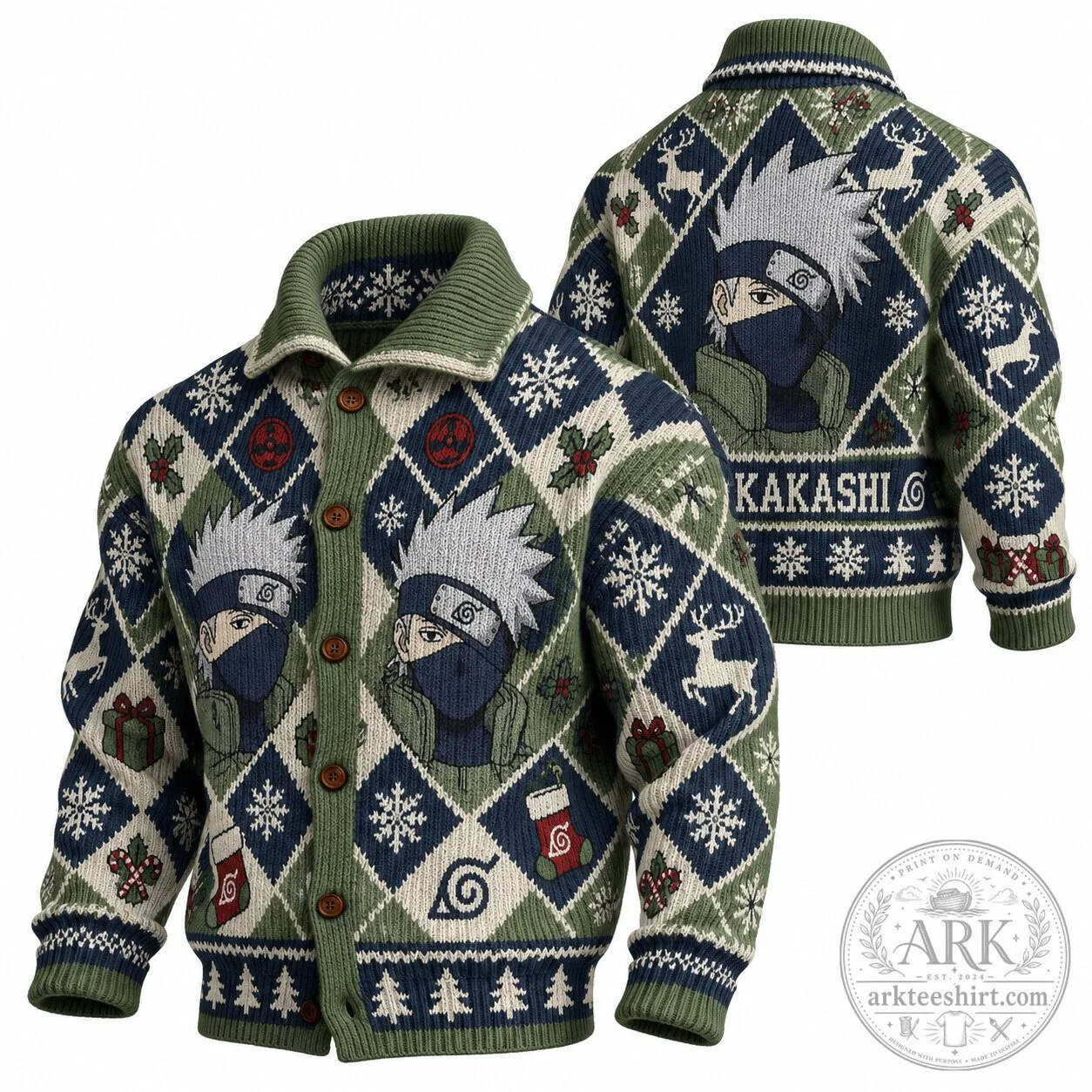 Kakashi Naruto Shippuden Christmas Holiday Ugly Sweater