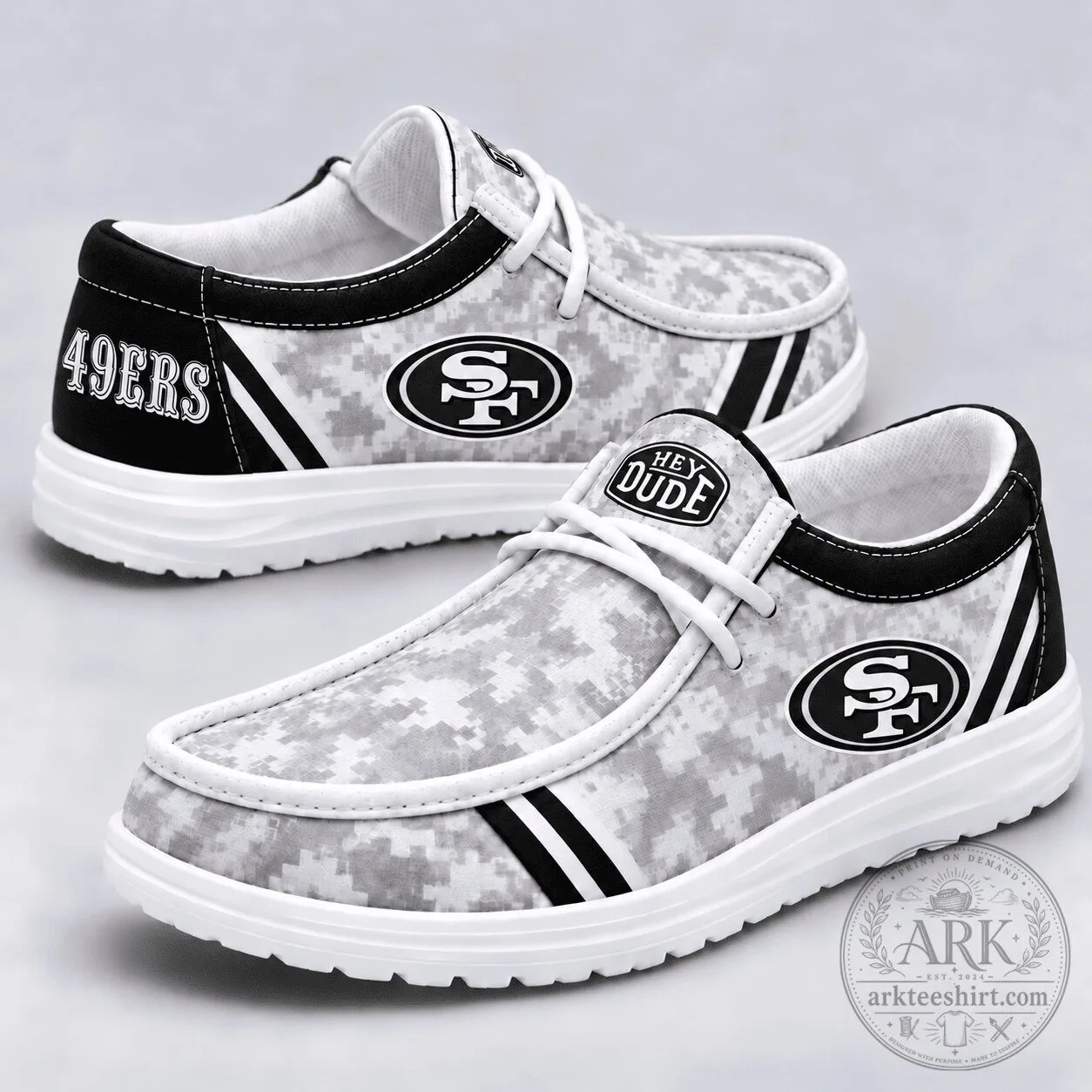 San Francisco 49ers Digital Camouflage Loafer Shoes for Men and Women