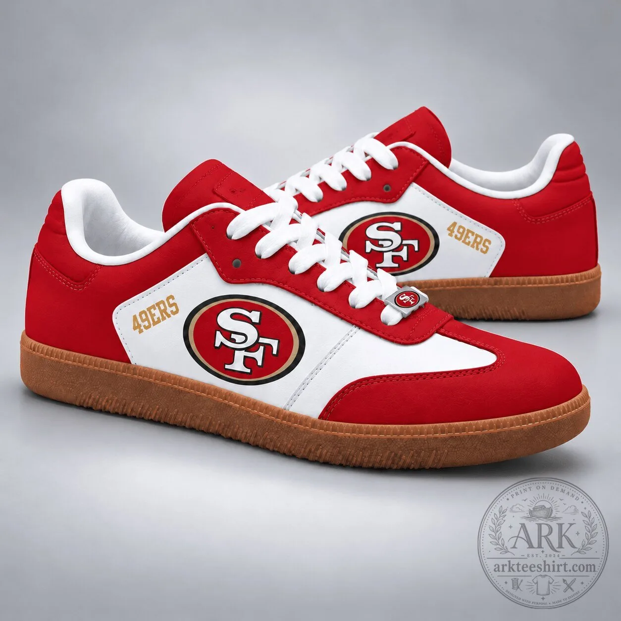 San Francisco 49ers NFL Team Color Retro Samba Style Sneakers Shoes